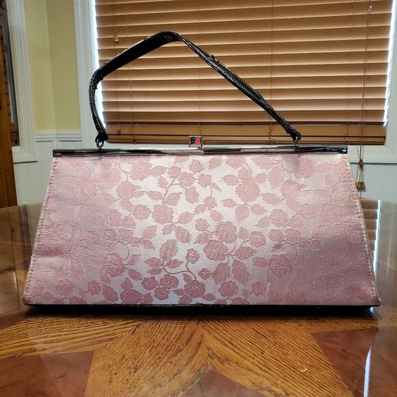Original Glenda Gies Pink Rose Handbag Purse with Square Latch - Picture 3 of 15